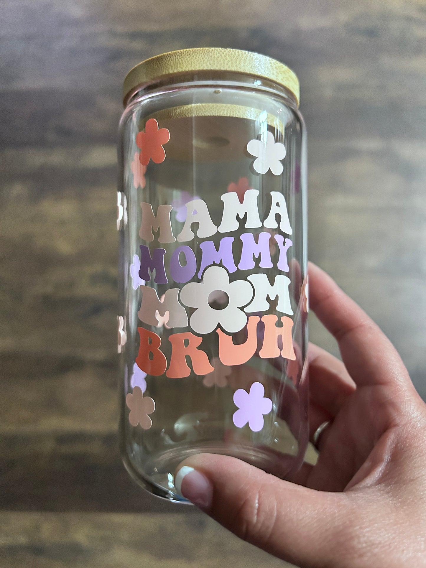 Elegant Floral Mom Coffee Glass Cup