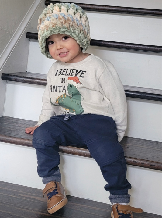 I Believe in Santa and Dinosaurs Youth Sweater for Kids