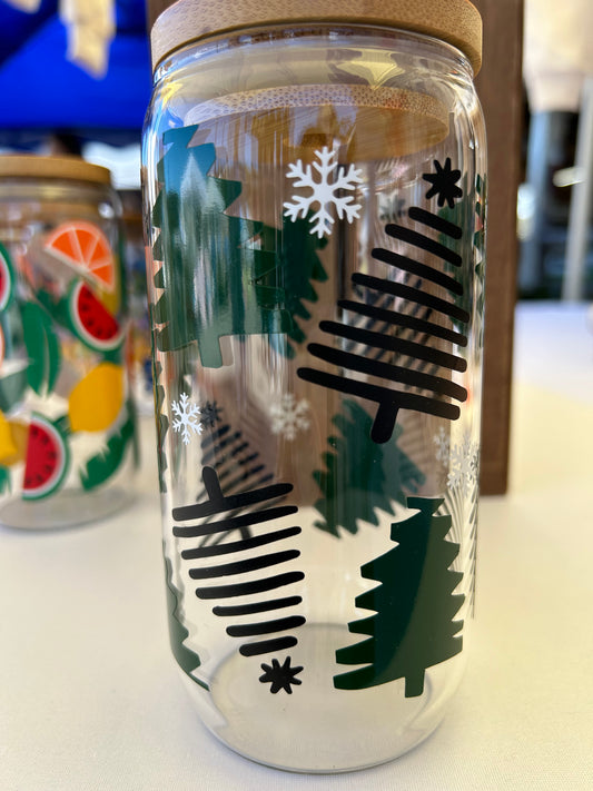 Festive Christmas Tree Glass Mug