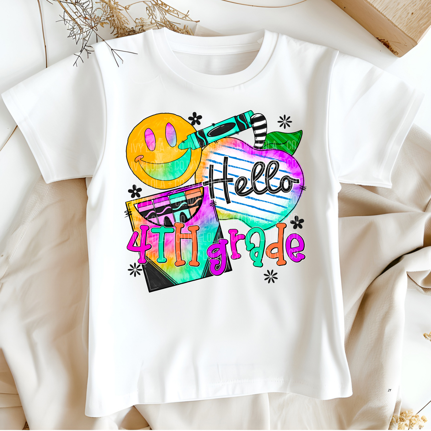 School Grade Bright and Colorful Tees for Students Back to School Apparel