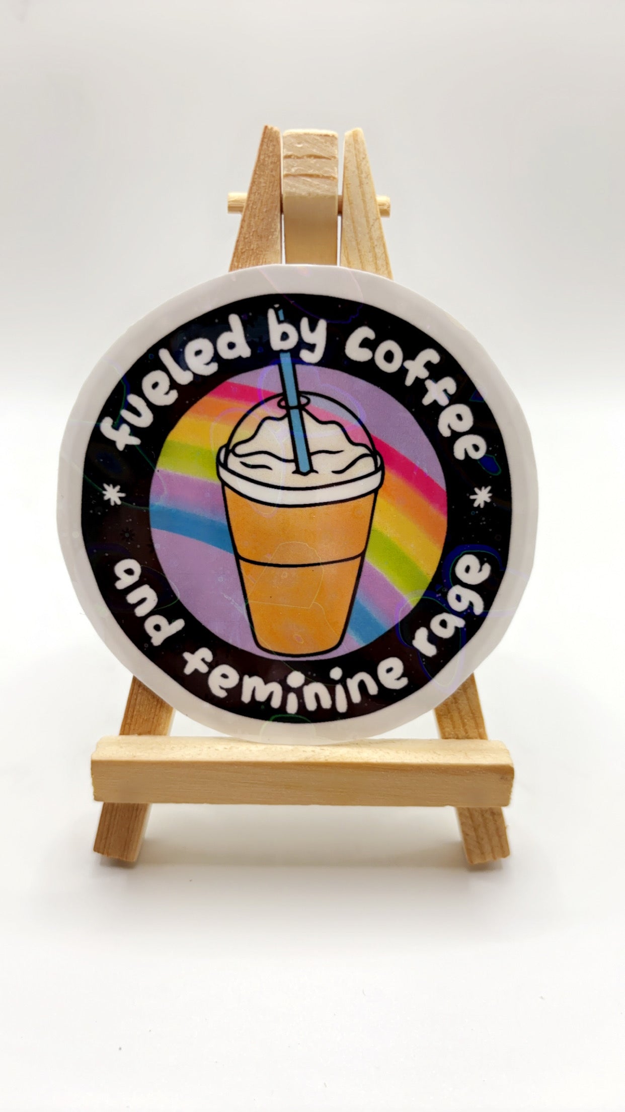 Coffee-Infused Empowerment Sticker