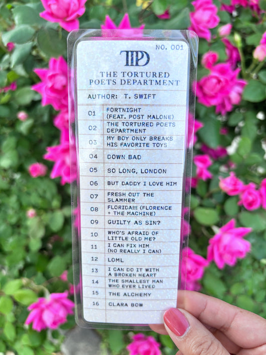 TTPD Tracklist Bookmark for Book Lovers and Swifties
