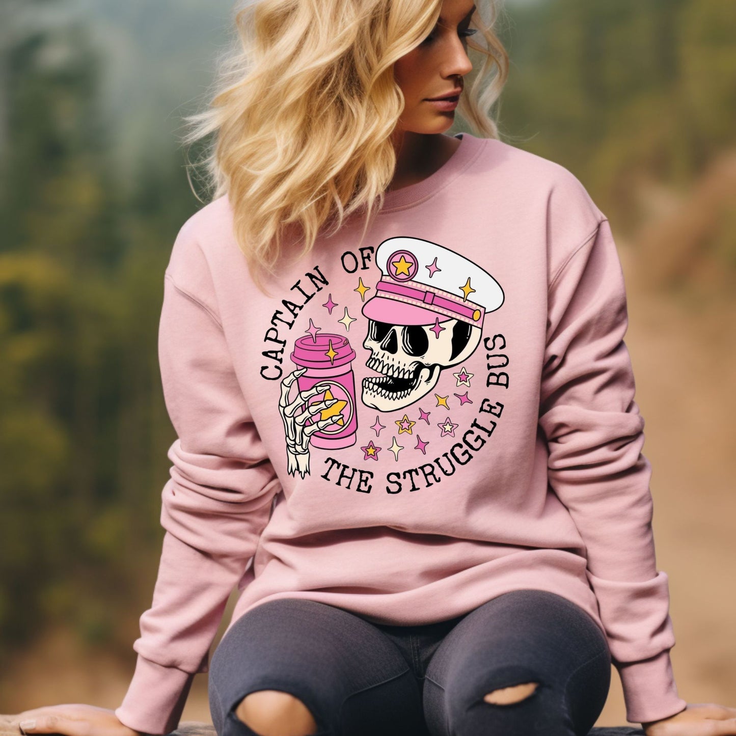 Captain of the Struggle Bus Women's Humor Sweatshirt