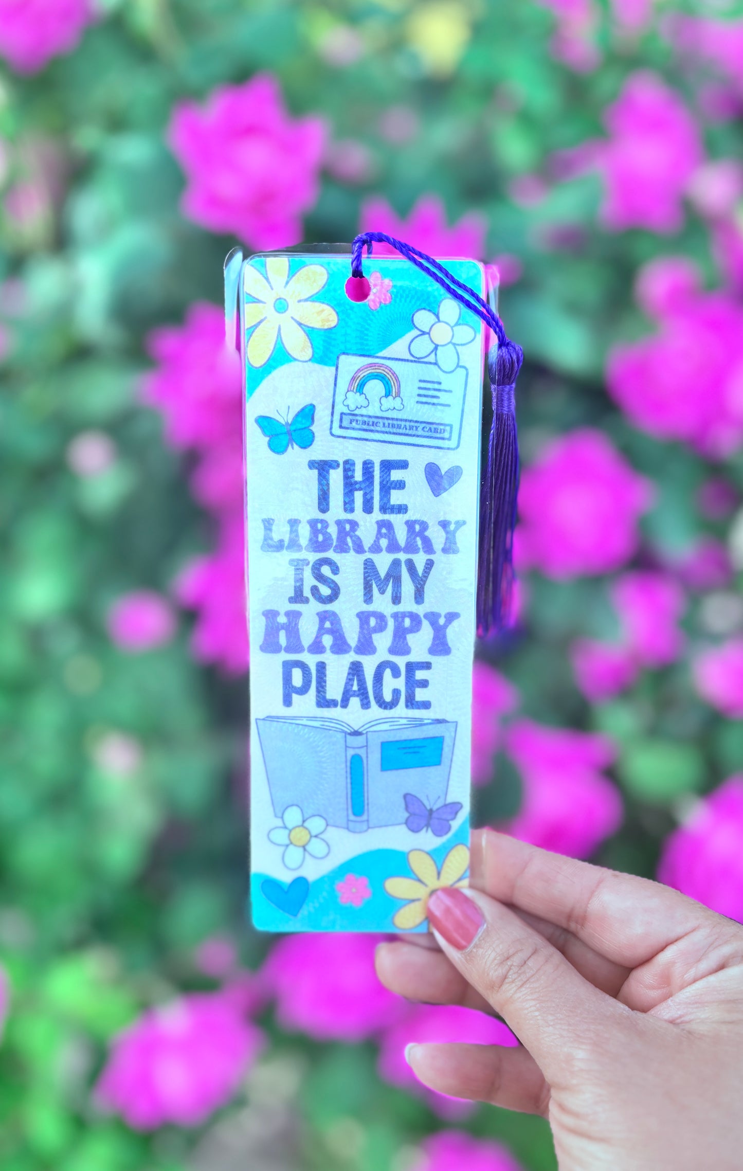 The Library Is My Happy Place Bookmark for Book Lovers
