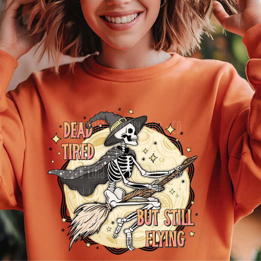 Dead Tired but Still Flying High in Comfort Halloween Sweater