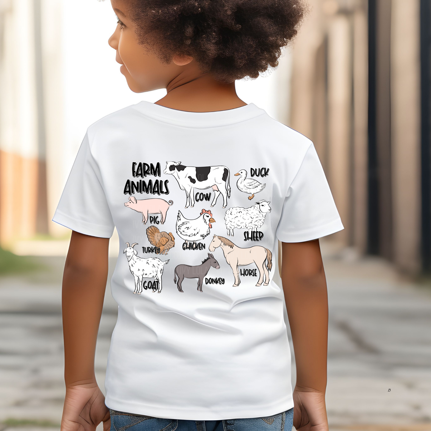 Farm Animals Youth Tee For Kids Soft Cotton Comfort Shirt