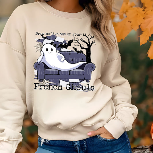 French Ghouls Halloween Cozy Sweater