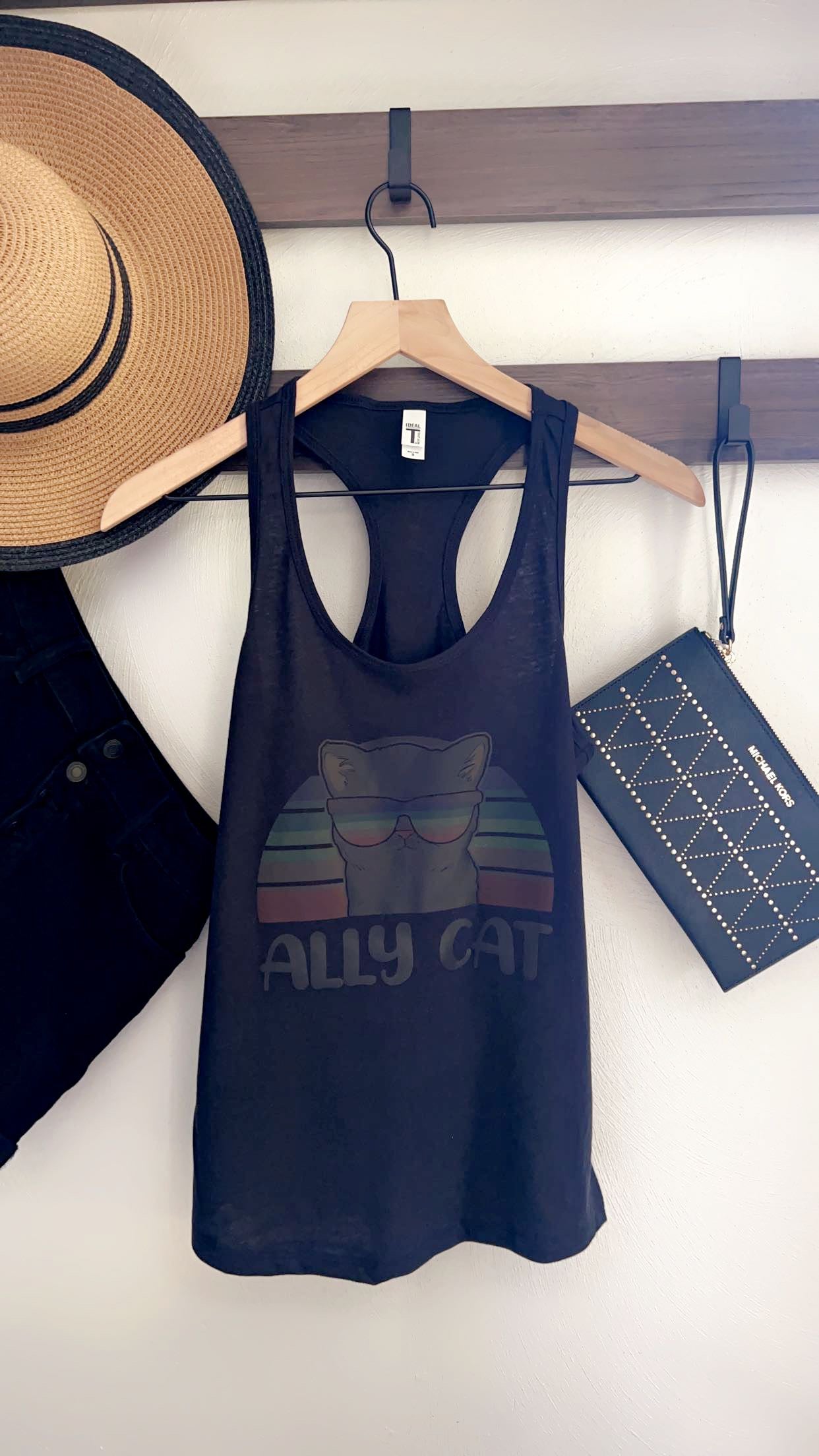 Rainbow Ally Cat LGBT Pride Women's Tank Top