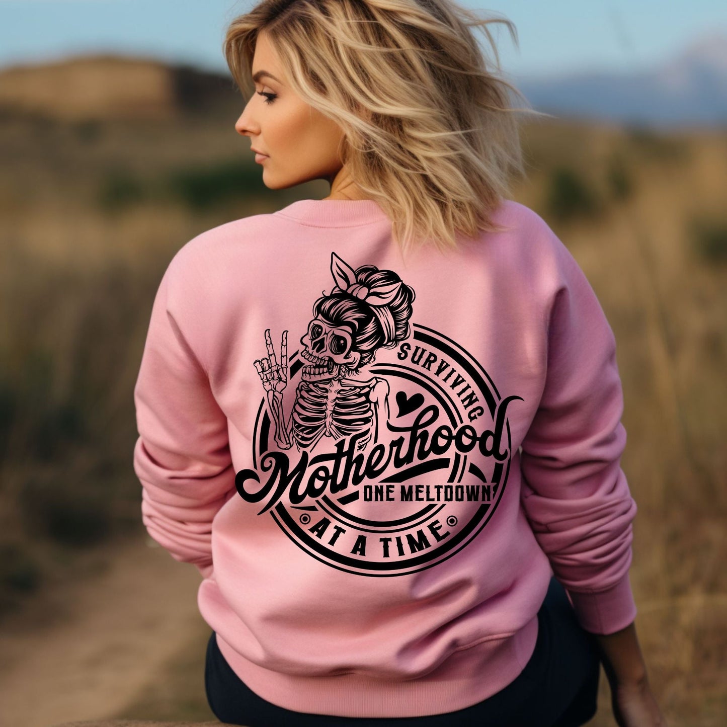 Skeleton Mom Life Graphic Tee or Cozy Sweater
