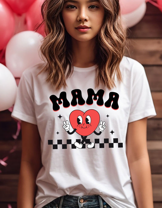 Groovy Heart Mama Valentine's Day Tee