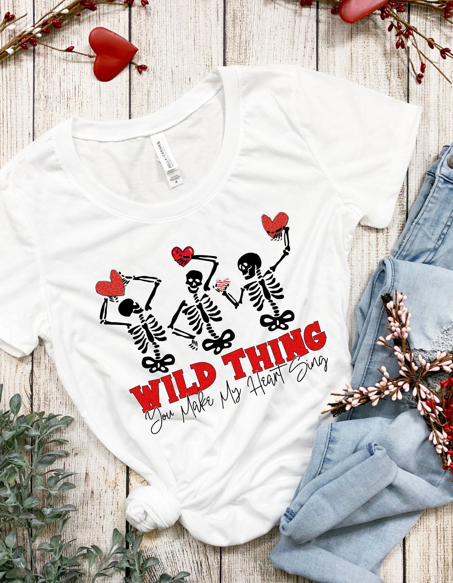 Rebellious Romance Skeleton Graphic Tee