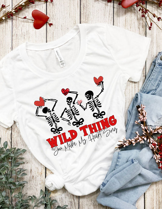Rebellious Romance Skeleton Graphic Tee
