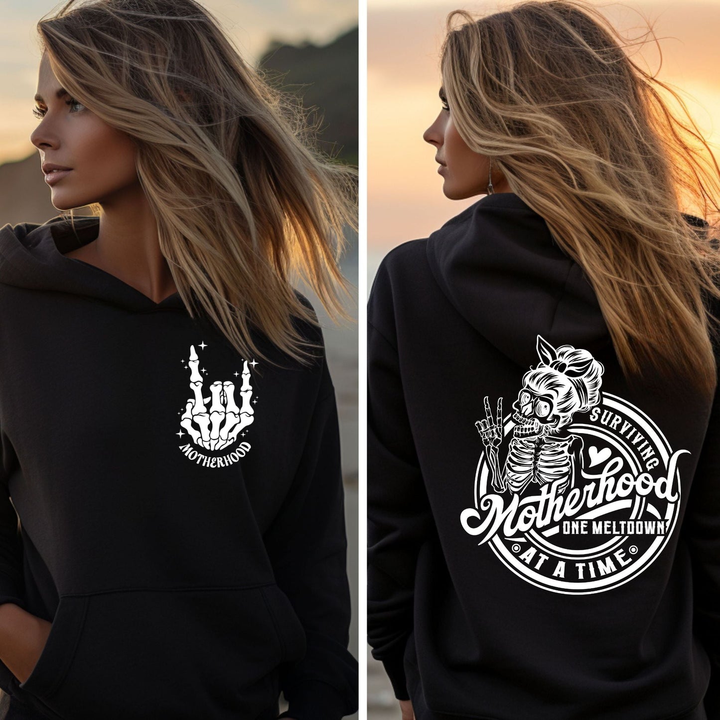 Skeleton Mom Life Graphic Tee or Cozy Sweater