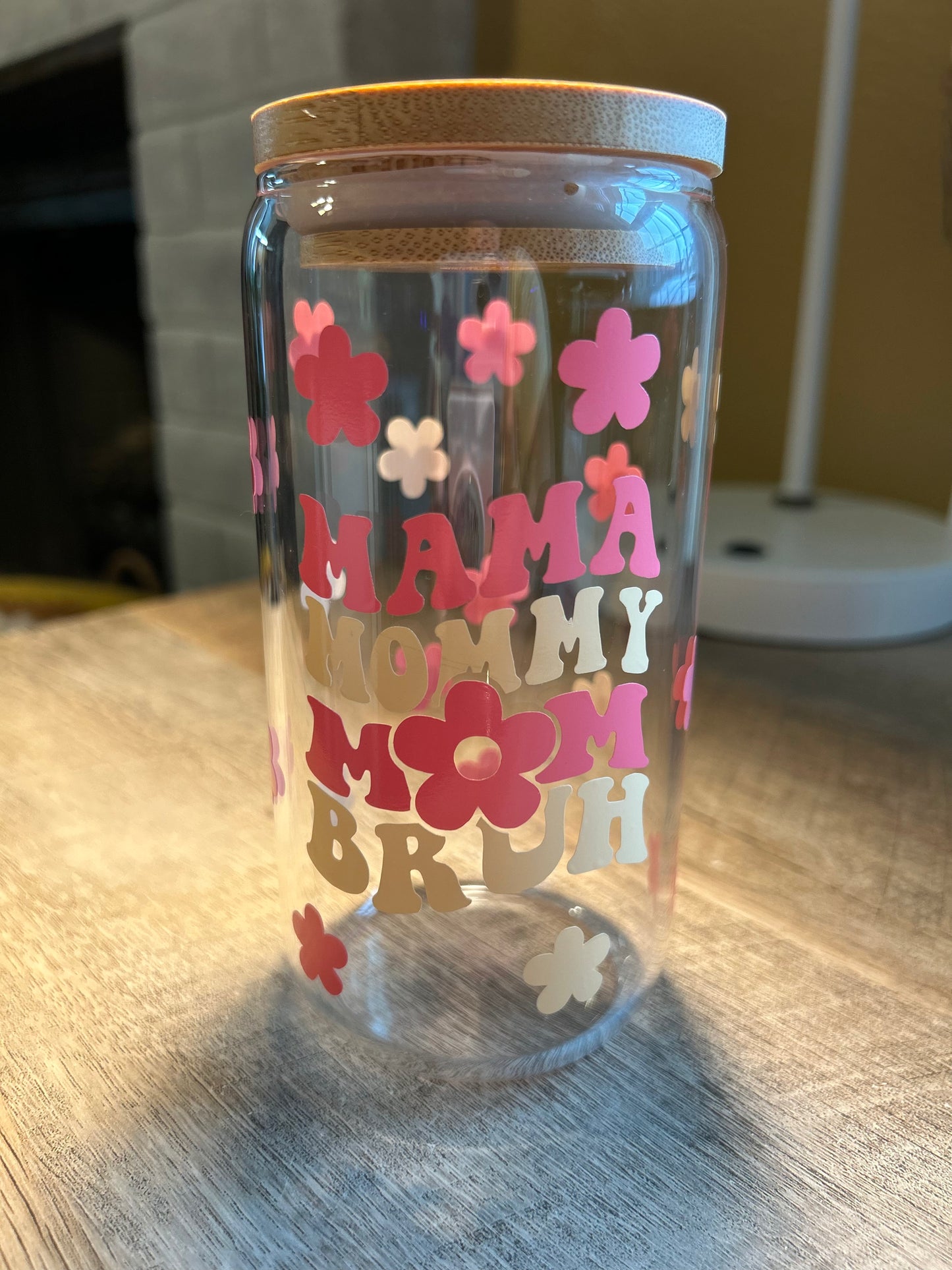 Elegant Floral Mom Coffee Glass Cup