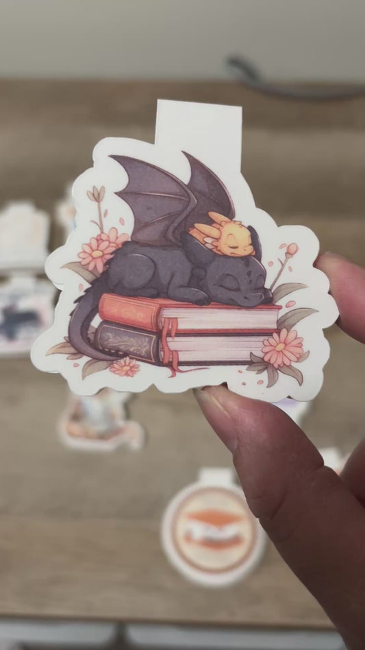 Napping Book Dragons Magnetic Bookmark for Avid Readers