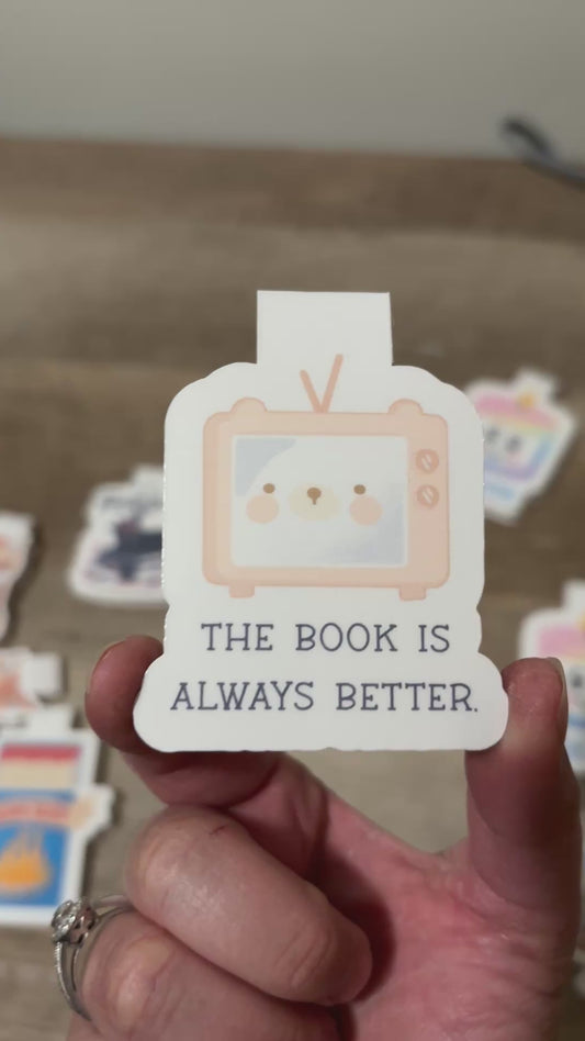 Kawaii TV Magnetic Bookmark Design for Readers