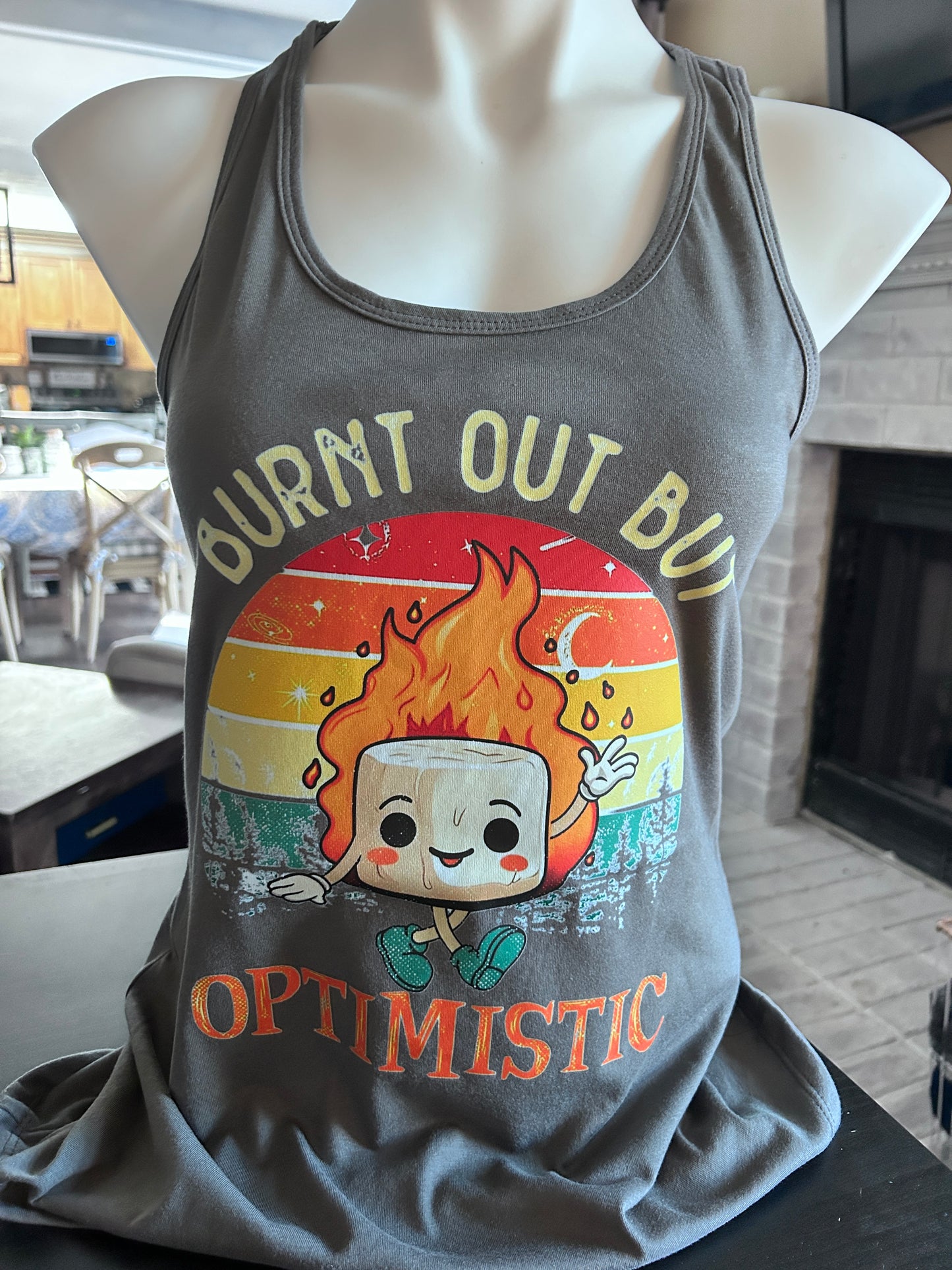 Optimistically Burnt Out: A Humorous Sweatshirt for Everyday Wear