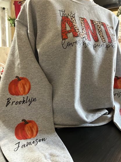 Auntie Loves Her Pumpkins Crewneck Sweatshirt for Fall