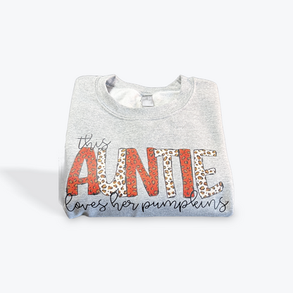 Auntie Loves Her Pumpkins Crewneck Sweatshirt for Fall