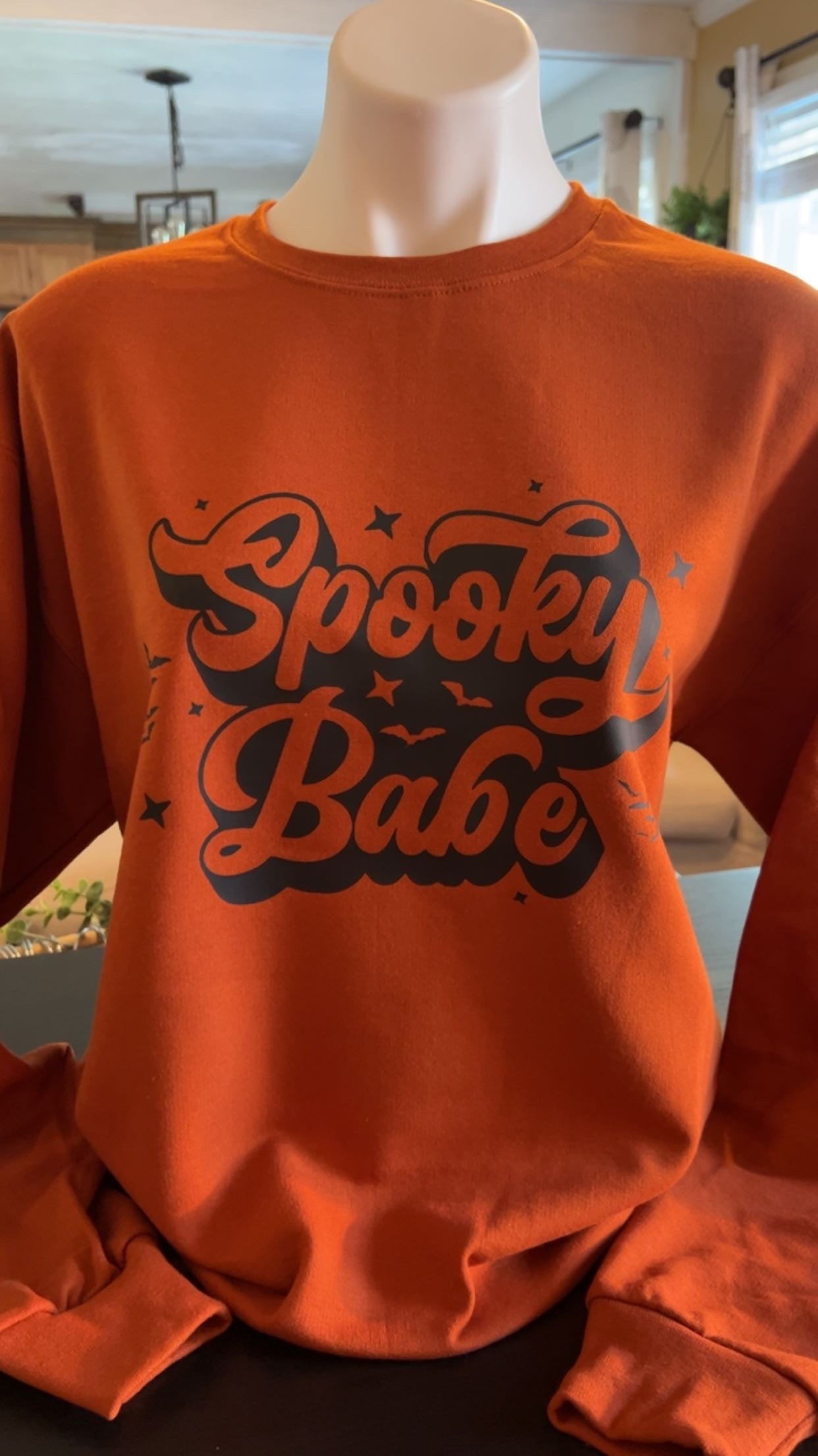 Spooky Babe Halloween Crewneck Sweater or Pullover Hoodie