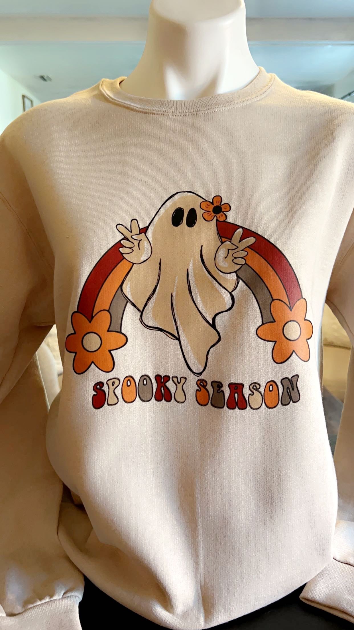 Retro Spooky Season Crewneck Sweater or Pullover Hoodie