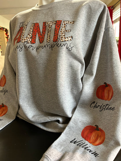 Auntie Loves Her Pumpkins Crewneck Sweatshirt for Fall