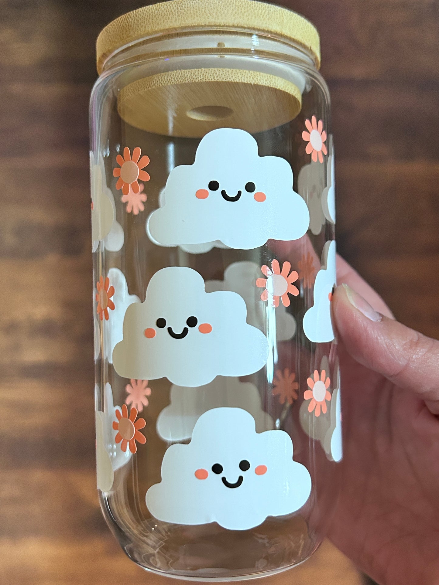 Kawaii Clouds Glass Cup Cute Pastel Drinkware for Everyone