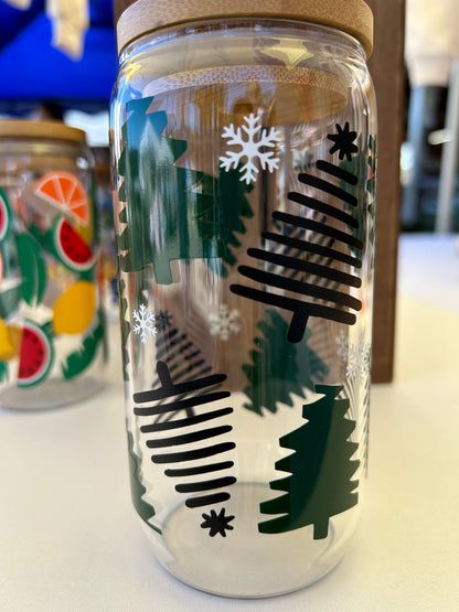 Festive Christmas Tree Glass Mug