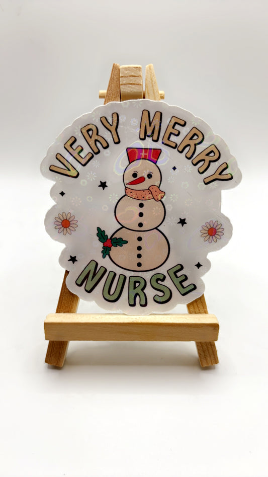 Cheerful Nurse Holiday Sticker