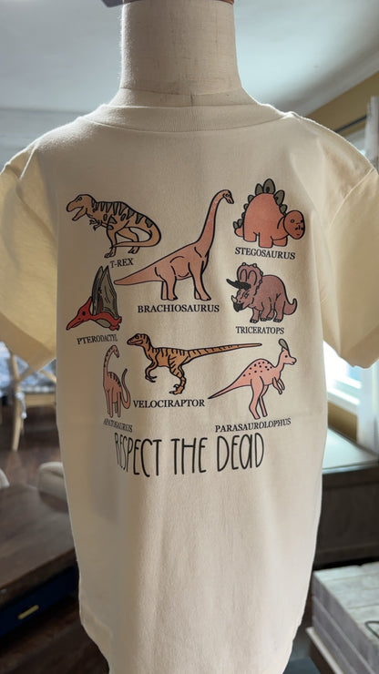 Respect The Dead Dinosaur Youth Tee for Kids Fashion