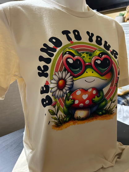 Self-Love Vibes: Playful Frog Graphic Women's T-Shirt