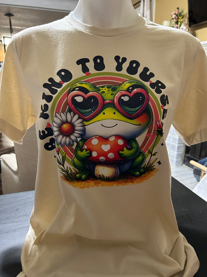 Self-Love Vibes: Playful Frog Graphic Women's T-Shirt