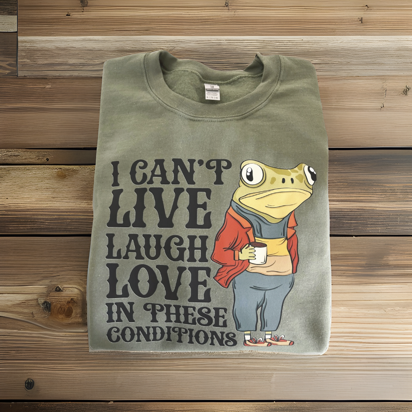 Cute Frog with Clever Quote | Unique Design | Custom Apparel | Crewneck Sweater or Hoodie