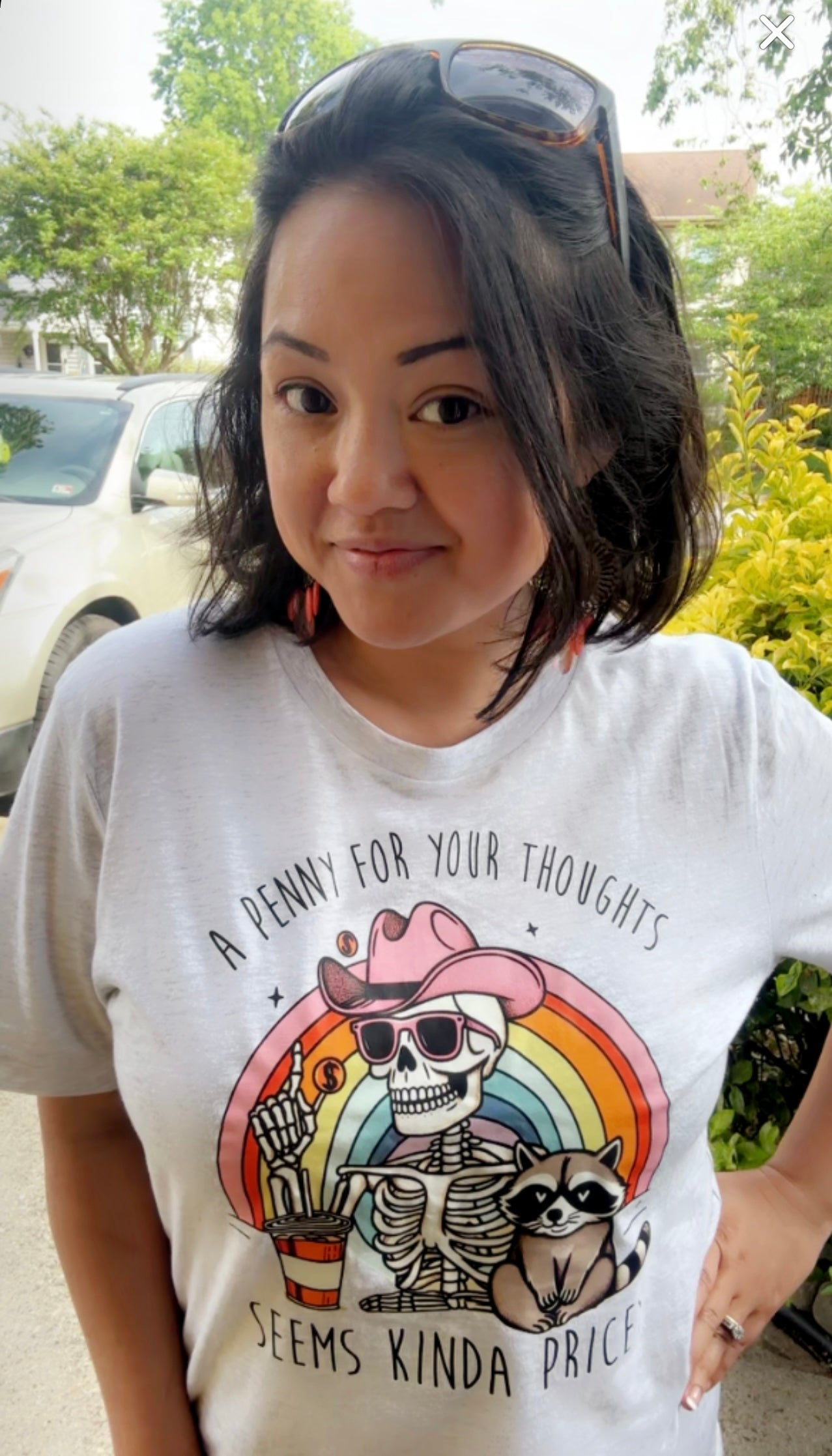 Penny for Your Thoughts: Playful Graphic Women's Tee