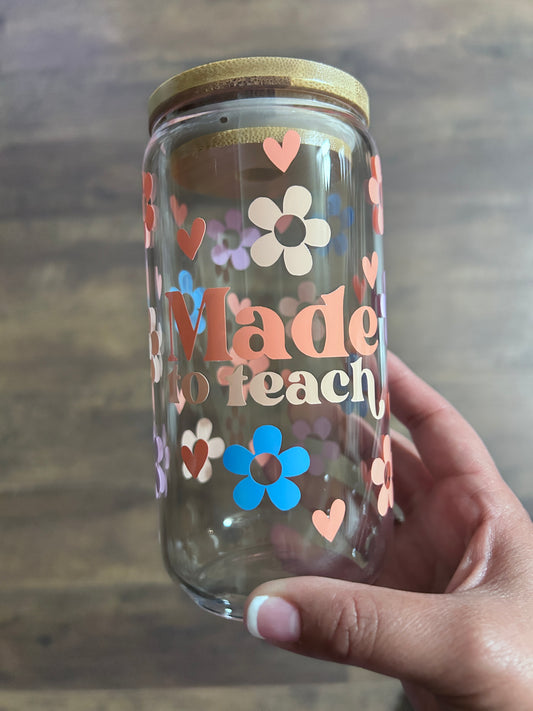 Made to Teach Glass Cup for Educators and Learners