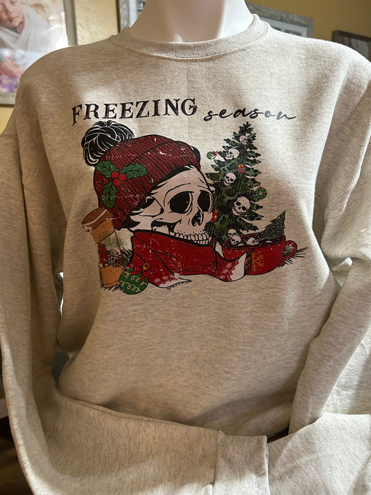 Freezing Season Christmas Skeleton Sweater
