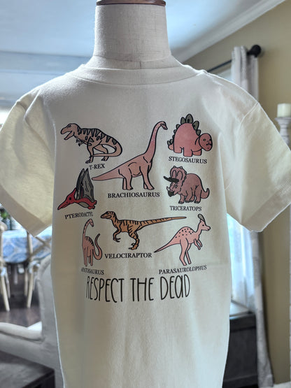 Respect The Dead Dinosaur Youth Tee for Kids Fashion