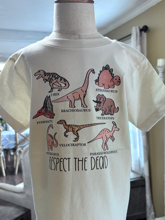 Respect The Dead Dinosaur Youth Tee for Kids Fashion