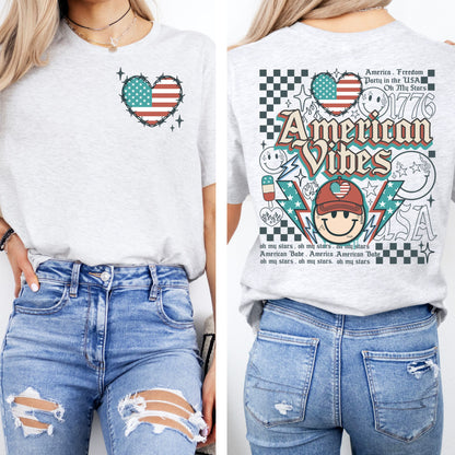 Patriotic Edge | Stylish 4th of July Women's Tee with Chic Design