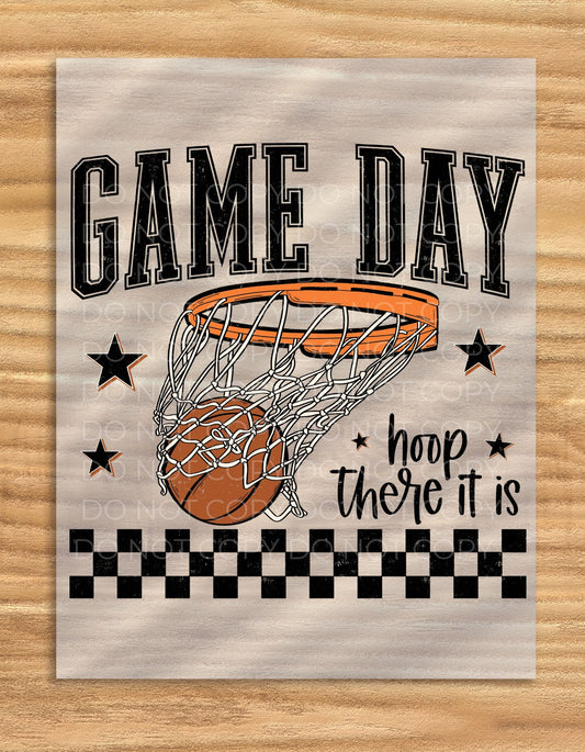 DTF Transfer Game Day Basketball Design for Apparel Team Jerseys Tee Shirts Hoodies Fan Gear Sports Fans