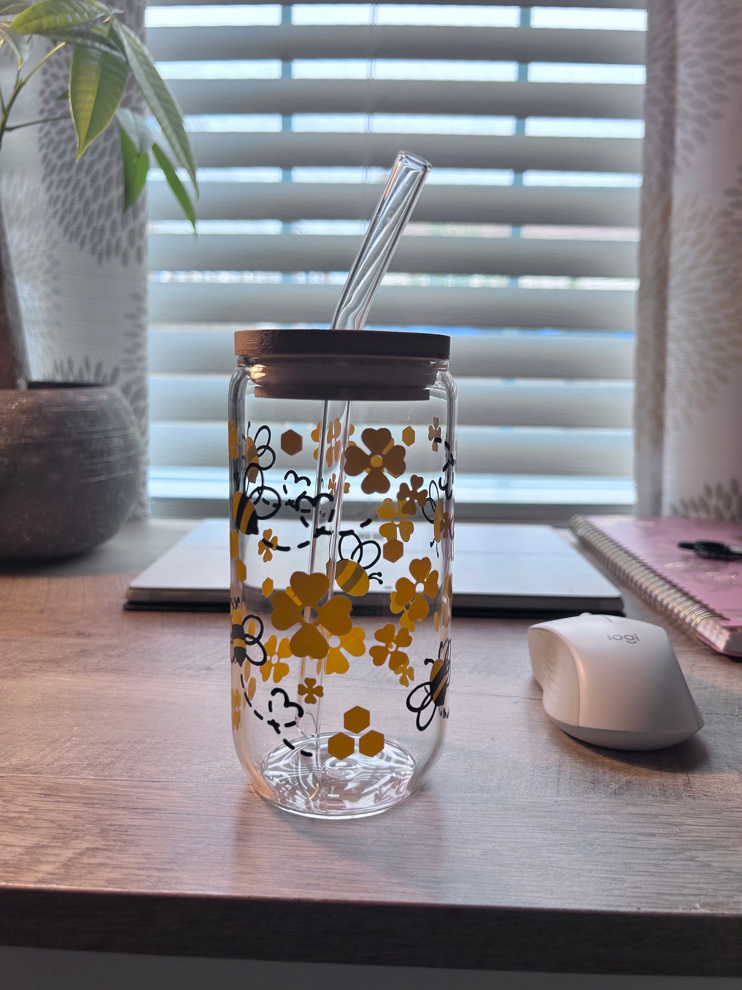 Bumblebee Glass Cup
