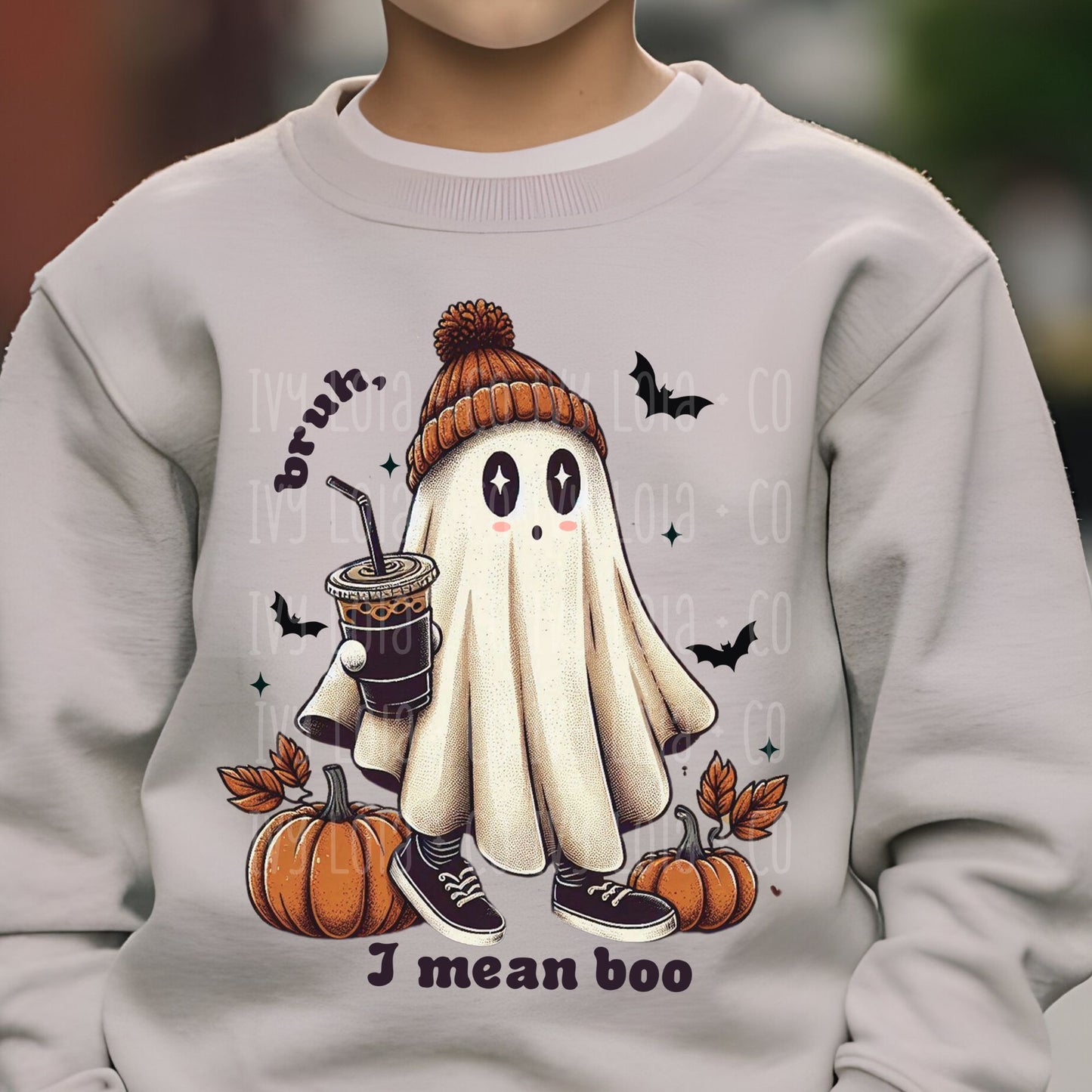 Spooky Spirit "Bruh I Mean Boo" Ghost Sweater for Kids