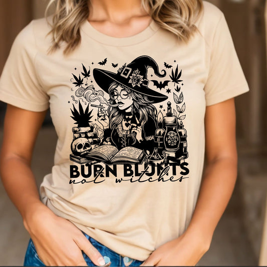 Burn Blunts Not Witches Women's Tee