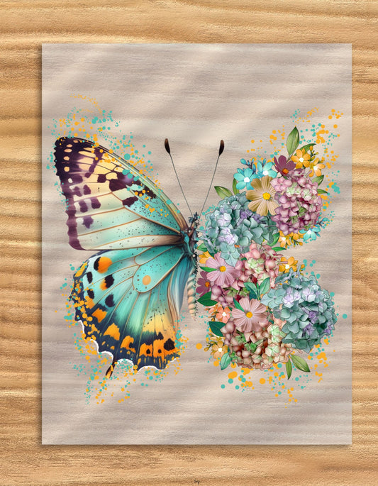 DTF Transfer | Butterfly with Flowers