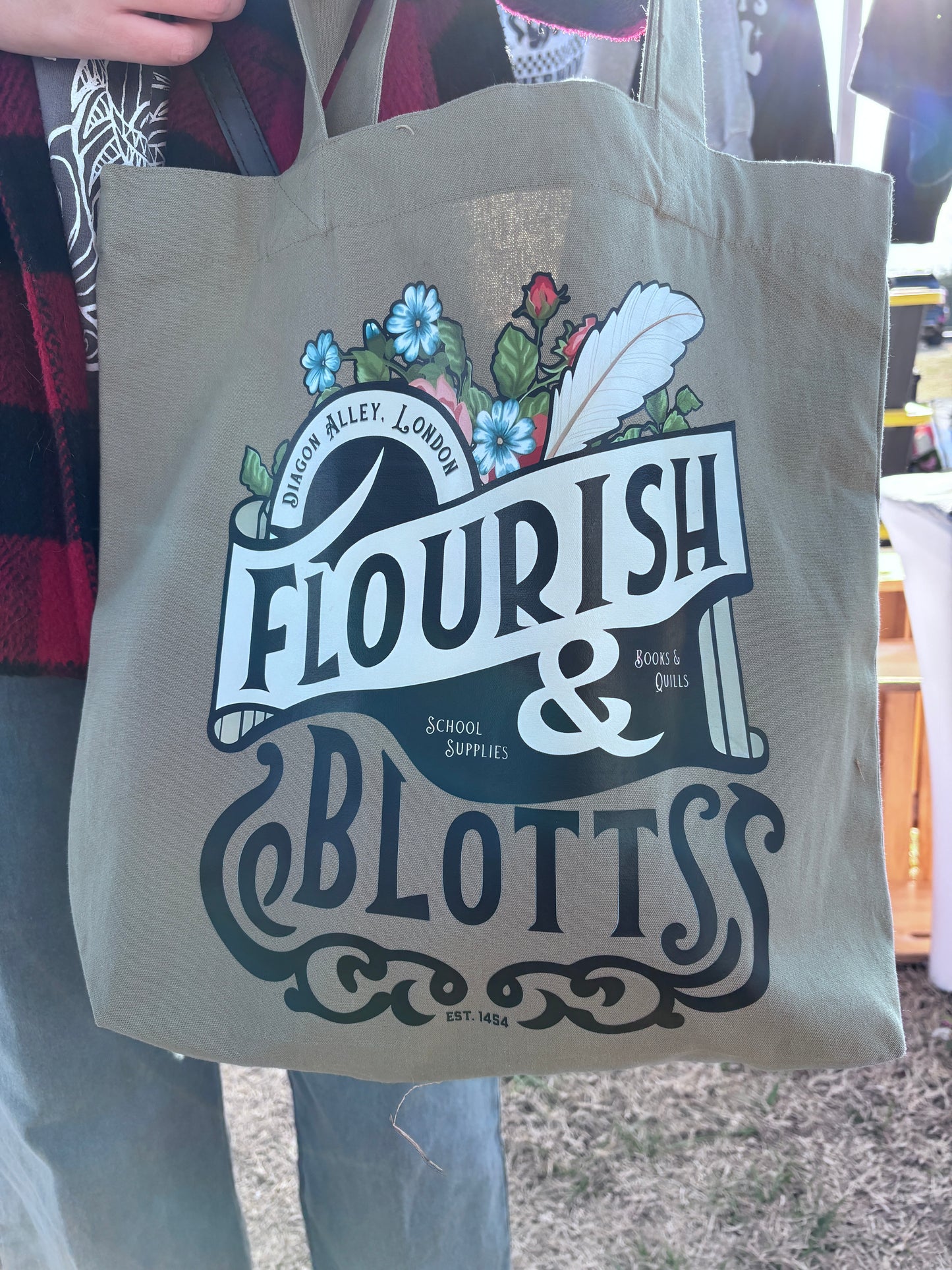 Flourish and Blotts Book Tote for Book Lovers and Wizards