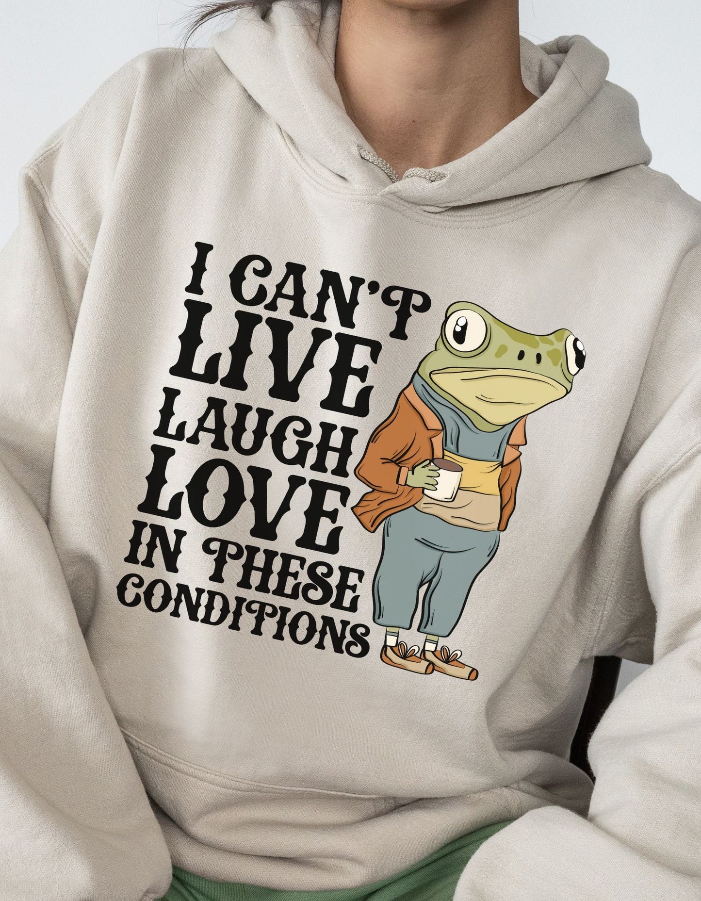Cute Frog with Clever Quote | Unique Design | Custom Apparel | Crewneck Sweater or Hoodie