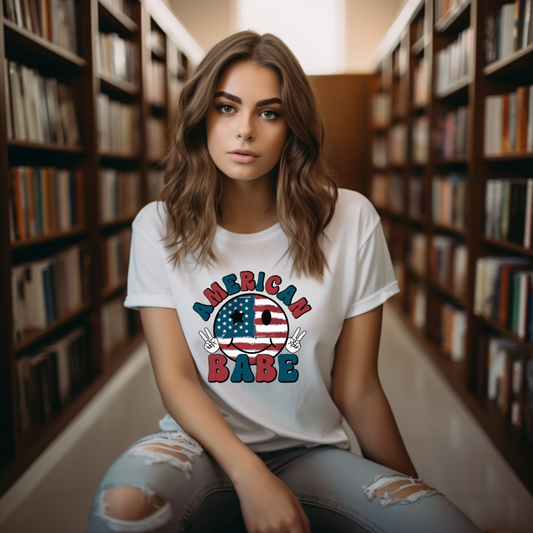 American Babe Festive 4th of July Holiday T-Shirt
