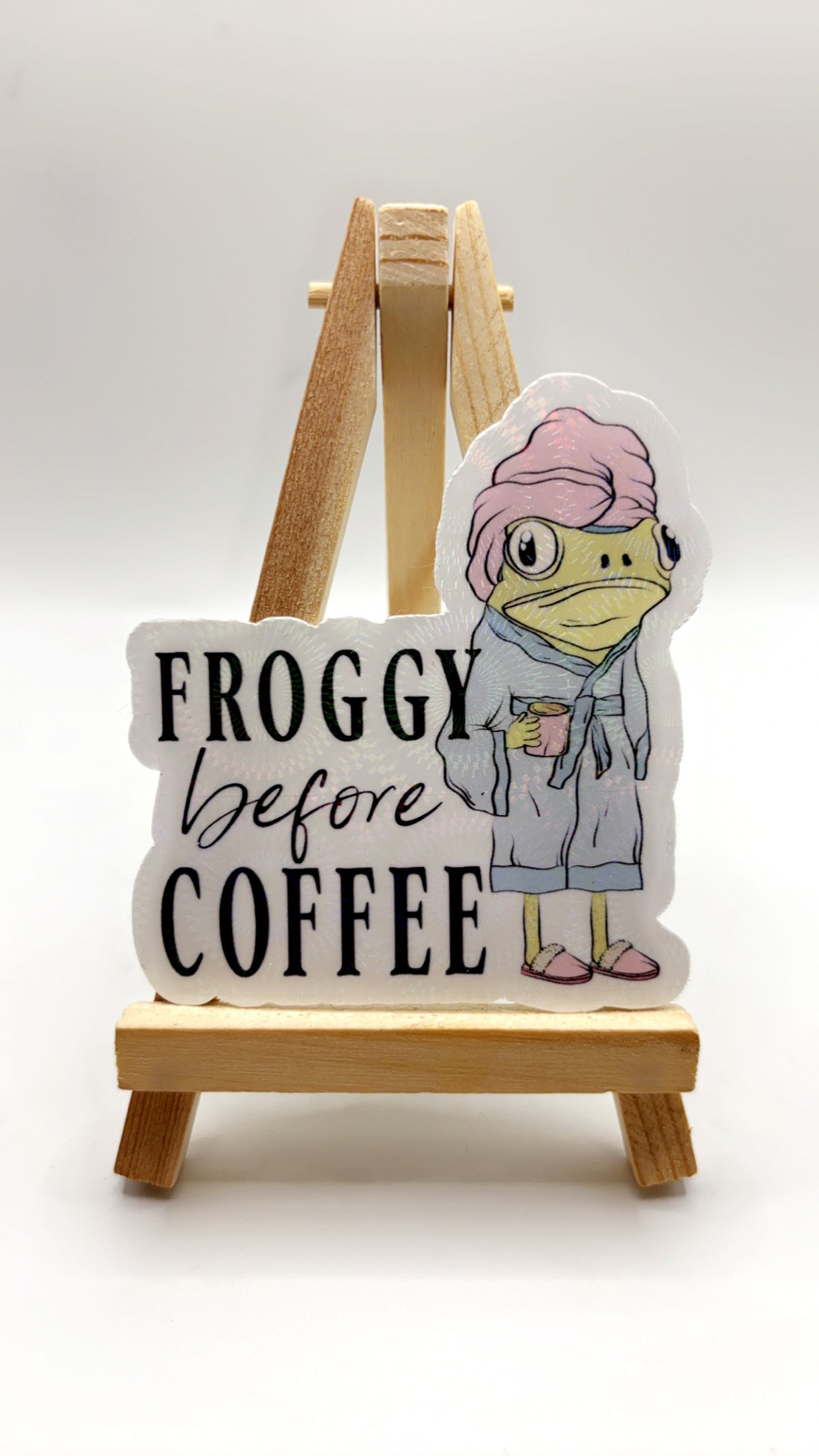 Morning Frog Coffee Humor Sticker