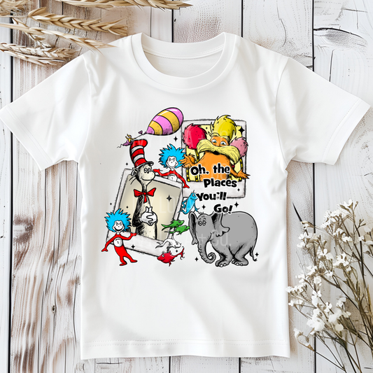Oh The Places You'll Go Reading Youth Tee For Young Readers