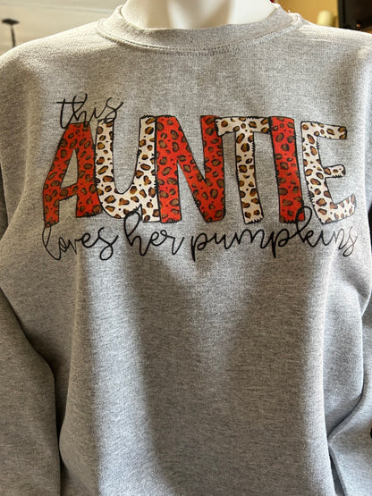 Auntie Loves Her Pumpkins Crewneck Sweatshirt for Fall